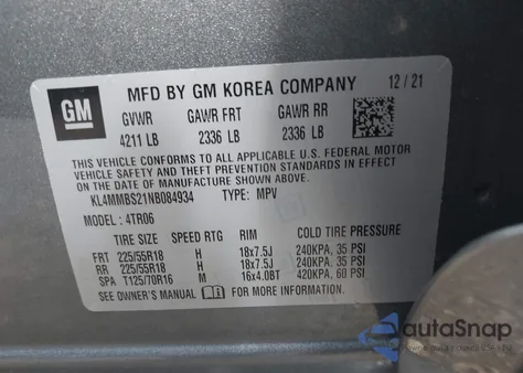 2022 Buick Encore Gx Fwd Preferred из США, поврежденный, VIN KL4MMBS21NB084934